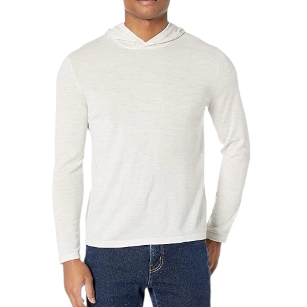 VINCE Regular Fit Hooded Pullover In Optic White